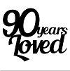 90 YEARS LOVED Pack of 5 50 x 50 mm Min 1 pack also available in